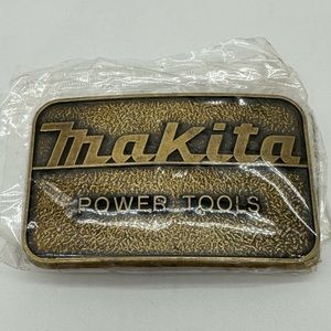 Men’s 1989 Makita Power Tools Belt Buckle Brass Vintage.
